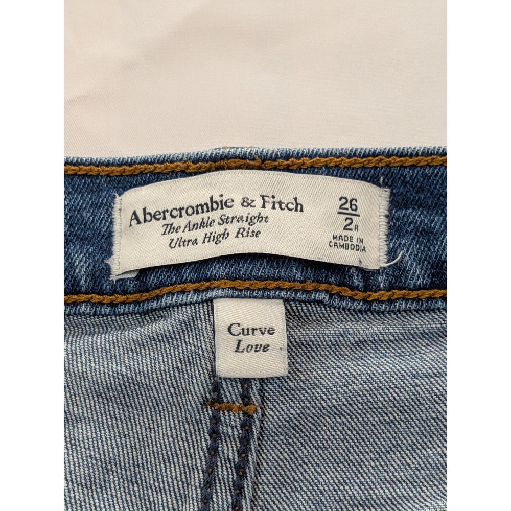 Abercrombie & Fitch Curve Love Ultra High Rise Ankle Straight Jeans 26 - Picture 9 of 11